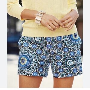 Blue and yellow printed linen blend Banana Republic shorts